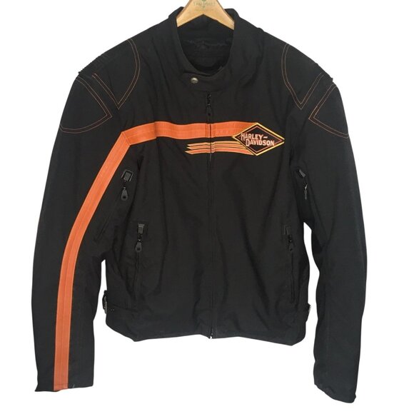 Vintage Harley-Davidson Jacket Mens Large Orange Motorcycle 97479-05VM 00s - Picture 1 of 16